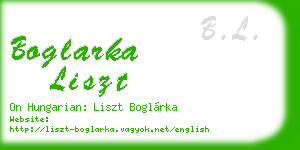 boglarka liszt business card