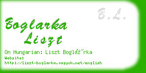 boglarka liszt business card